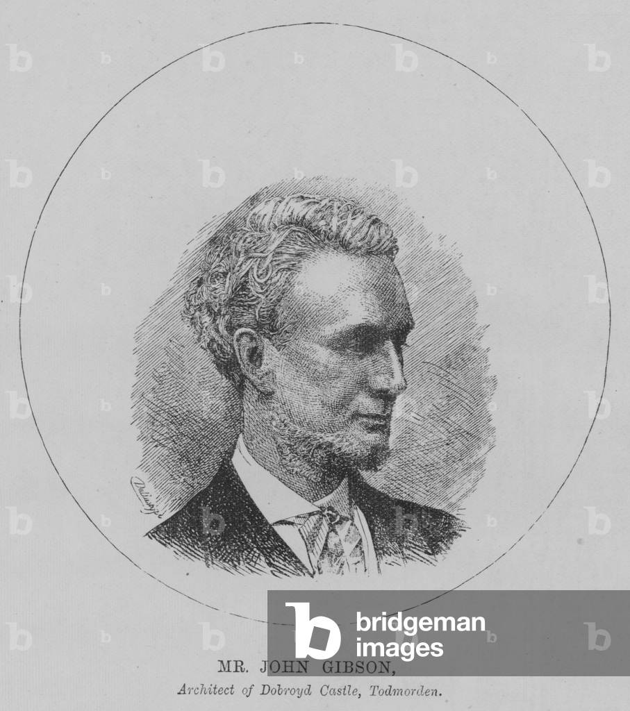 Mr John Gibson, Architect of Dobroyd Castle, Todmorden (engraving)