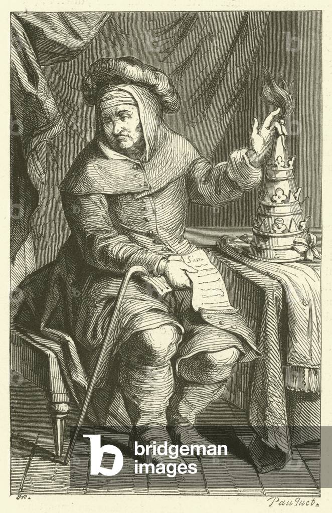 Musee de Bayeux, Portrait de l'abbe de Saint-Martin, marquis de Miskou, mandarin du royaume de Siam (engraving)