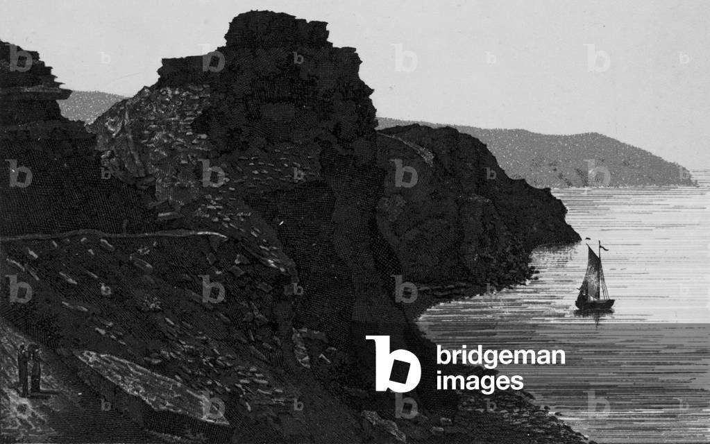 The Castle Rock, Lynton (litho)