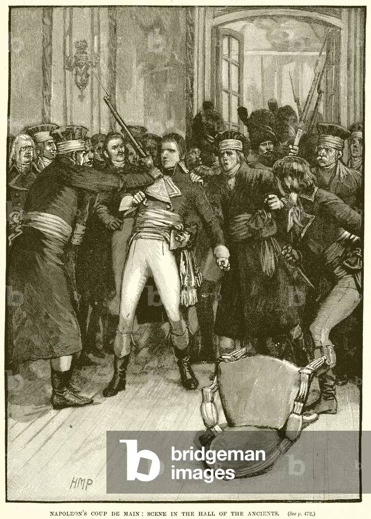 Napoleon's Coup de Main: Scene in the Hall of the Ancients (engraving)