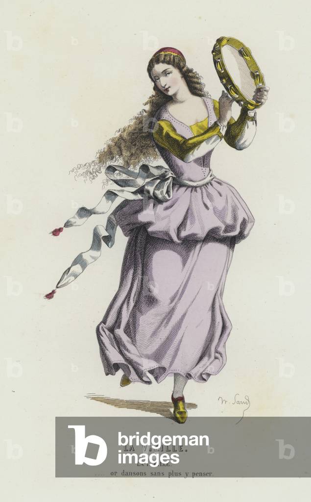 La Vieille (coloured engraving)
