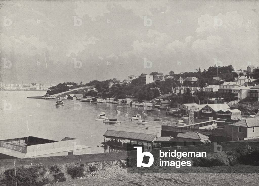 Lavender Bay, looking towards Sydney (b/w photo)