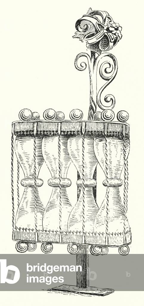 German sixteenth century hour glass (engraving)