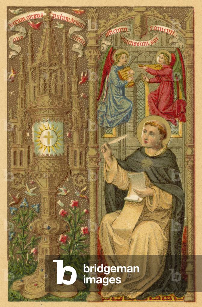 S Thomas Aquini (colour litho)