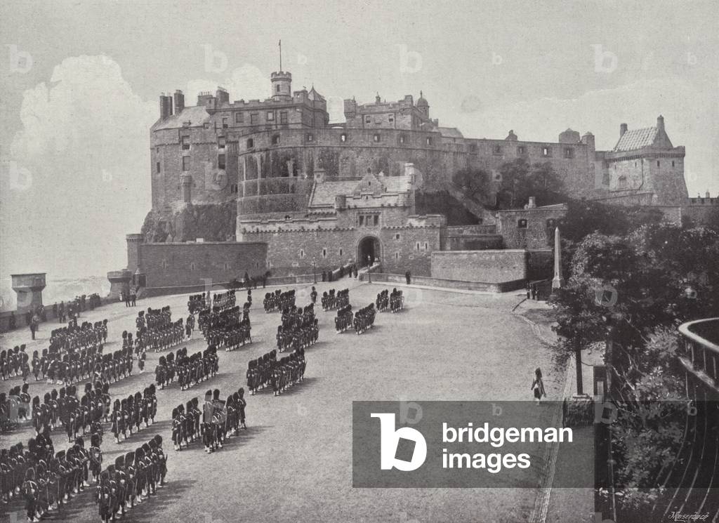 Edinburgh Castle, The Esplanade (b/w photo)