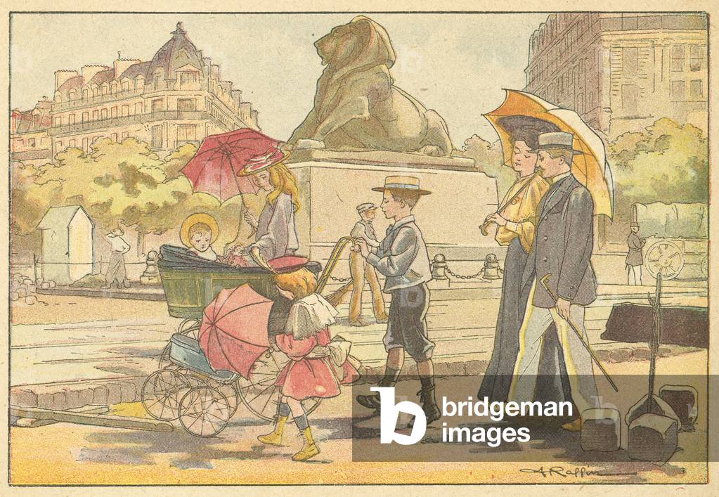 La promenade (colour litho)