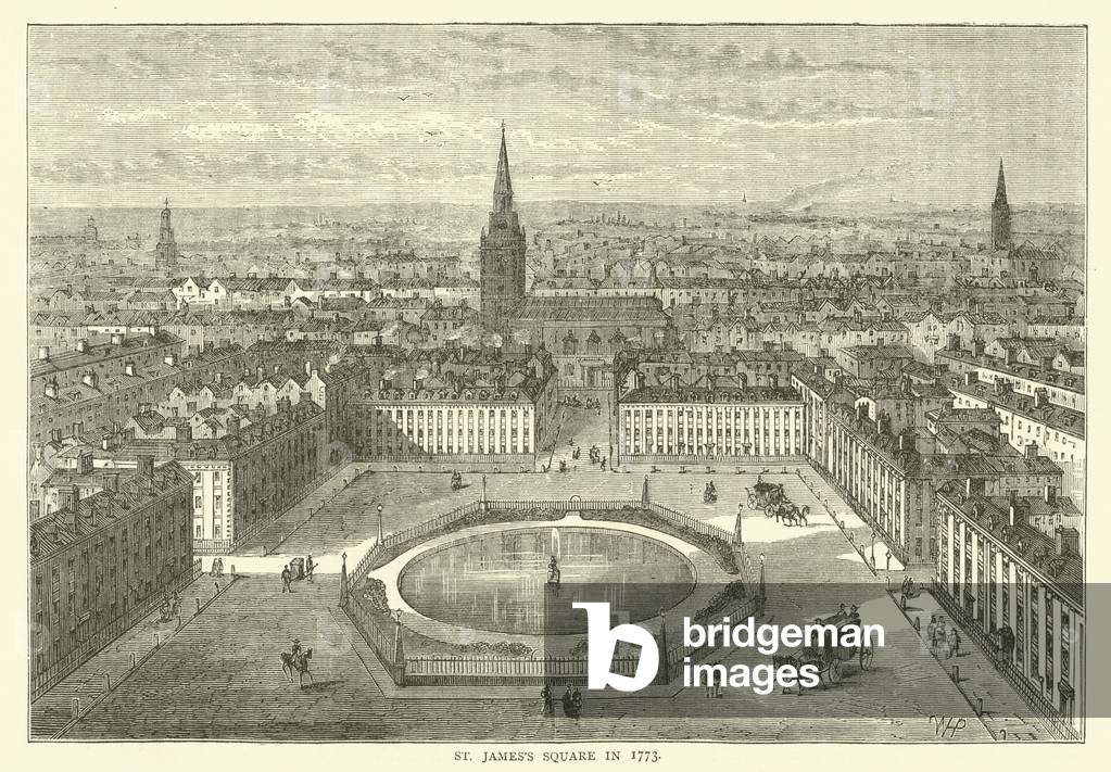 St James's Square in 1773 (engraving)