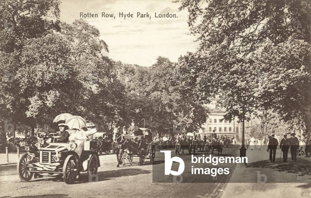 Rotten Row, Hyde Park, London (b/w photo)