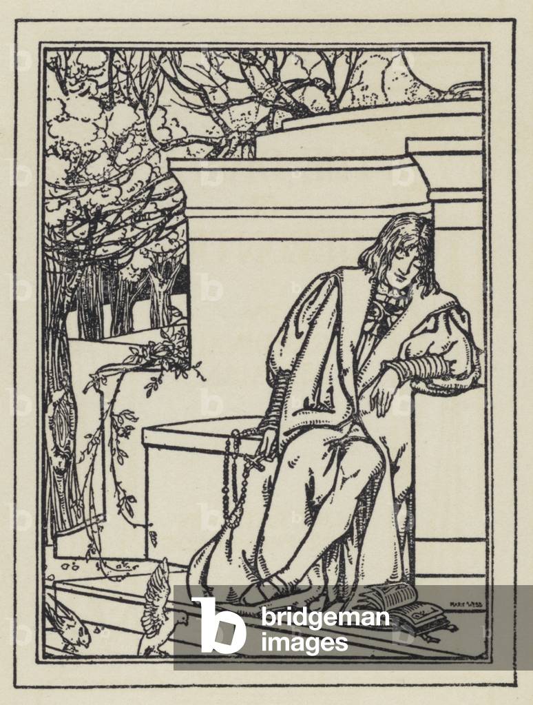 Illustration for The Dream Of Gerontius by Cardinal Newman (litho)