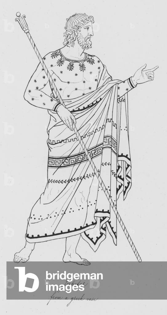 Jupiter, from a Greek vase (engraving)