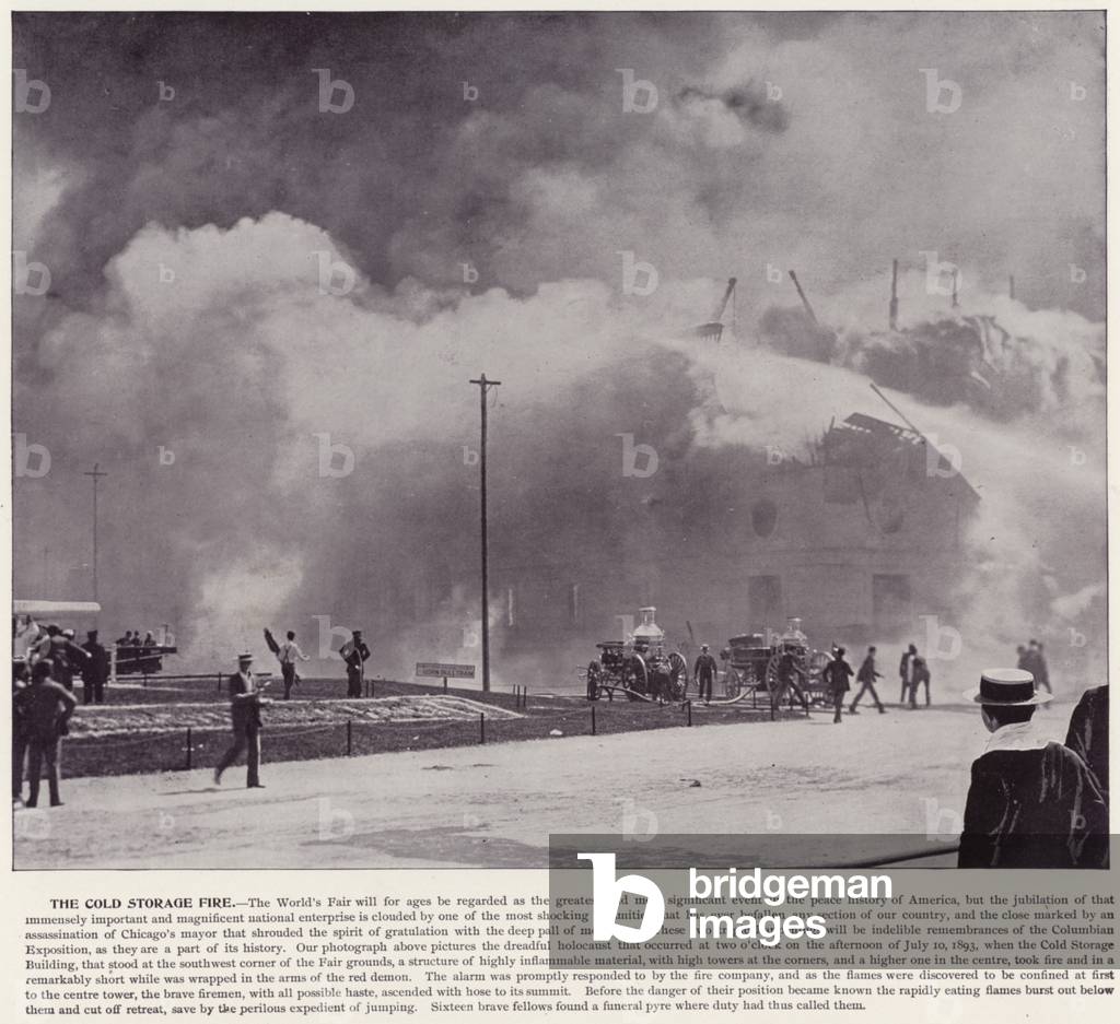Chicago World's Fair, 1893: The Cold Storage Fire (b/w photo)
