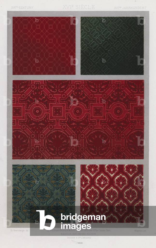 L'Ornement Des Tissus: XVIth Century, XVIe Siecle, XVItes Jahrhundert (colour litho)