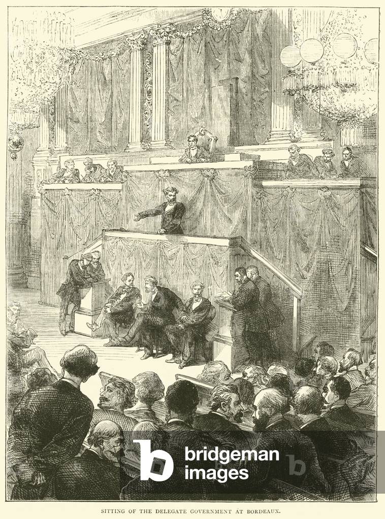 Sitting of the Delegate Government at Bordeaux, December 1870 (engraving)