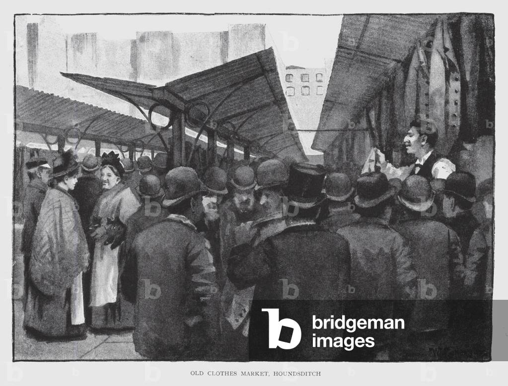 Old Clothes Market, Houndsditch (litho)