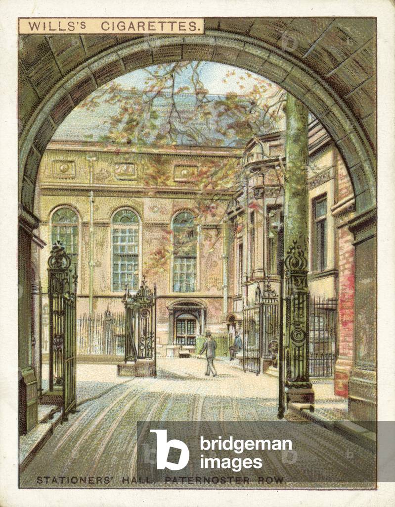 Old London, Stationers' Hall, Paternoster Row (chromolitho)