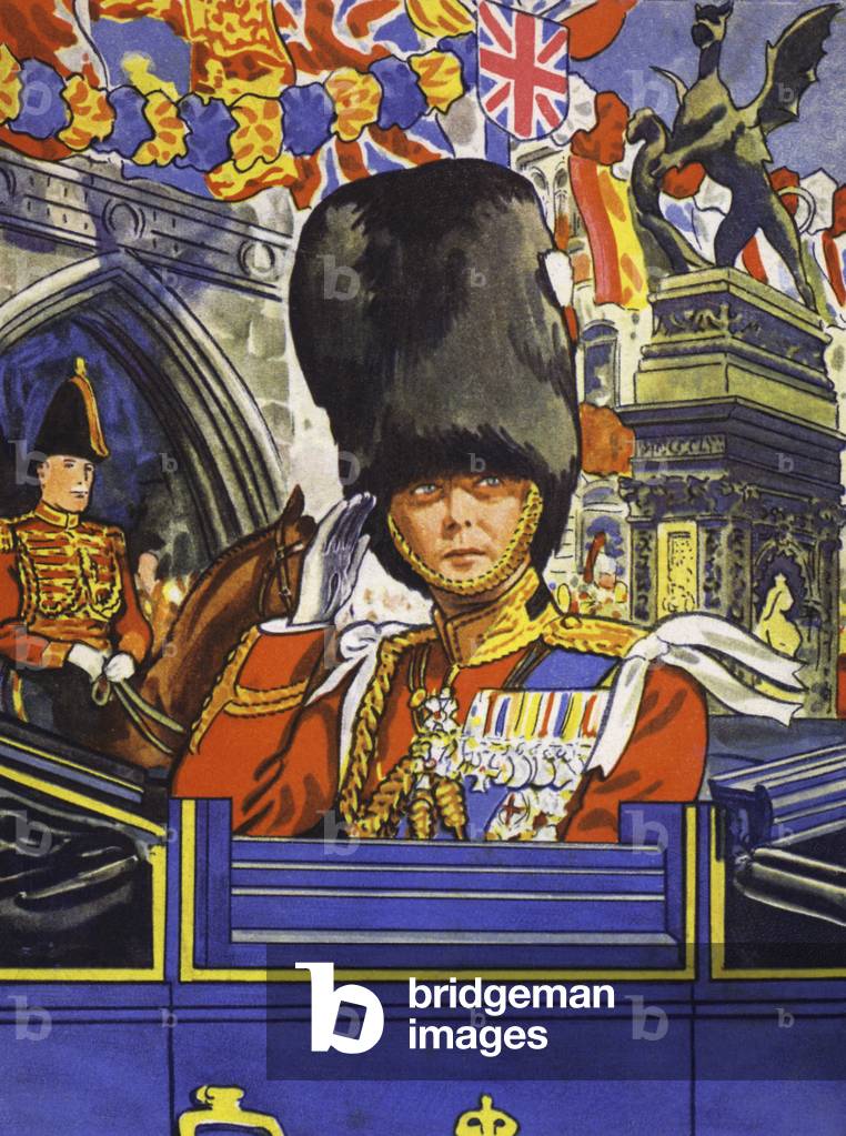 The Prince of Wales, the future King Edward VIII, in his father's Jubilee Procession (colour litho)