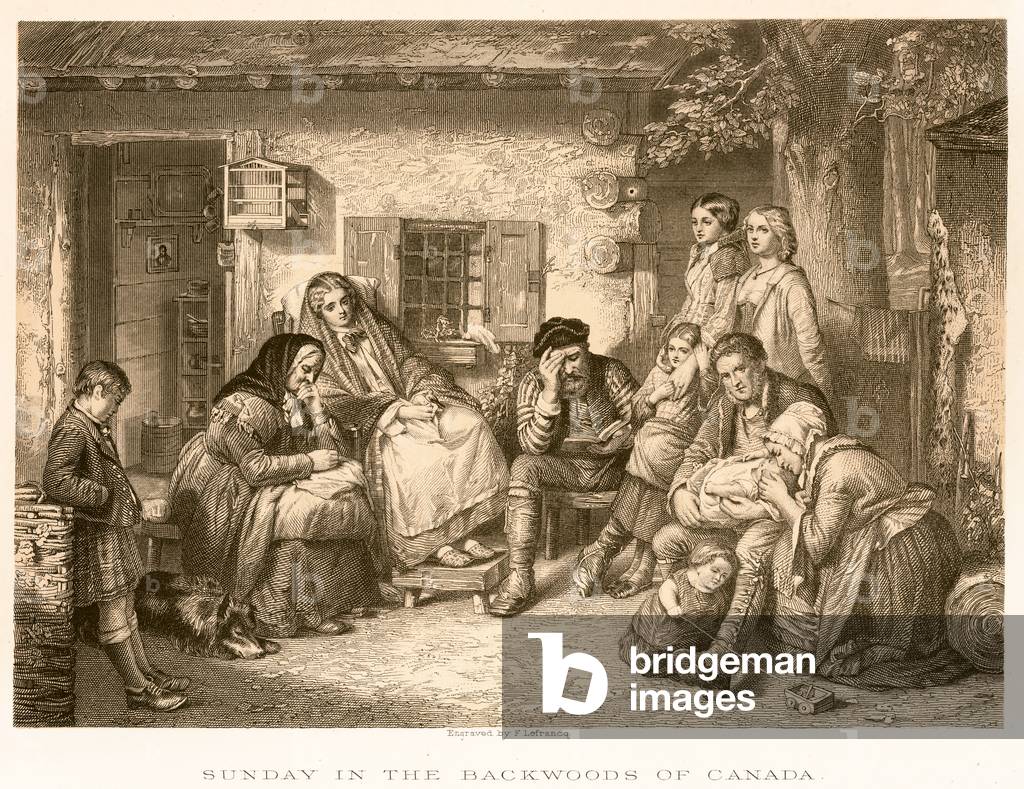 Sunday in the Backwoods of Canada (engraving)