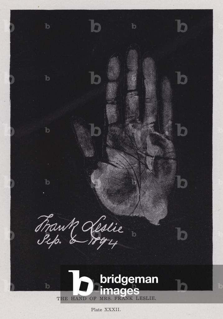 The hand of Mrs Frank Leslie (b/w photo)
