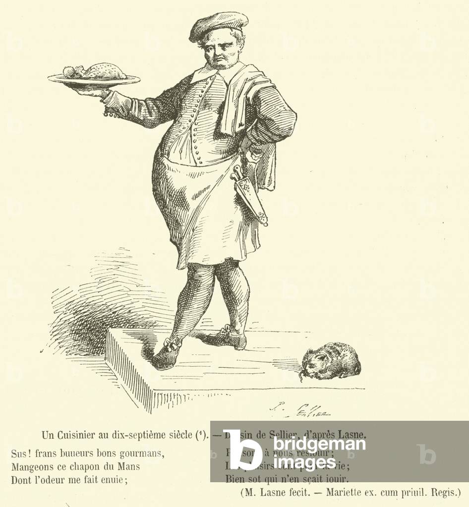 Un Cuisinier au dix-septieme siecle (engraving)