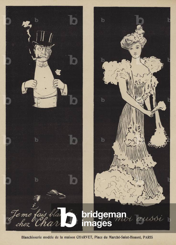 Advertisement for Charvet Laundry, Paris (litho)