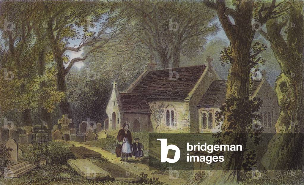 Old Church, Nonchurch (colour litho)