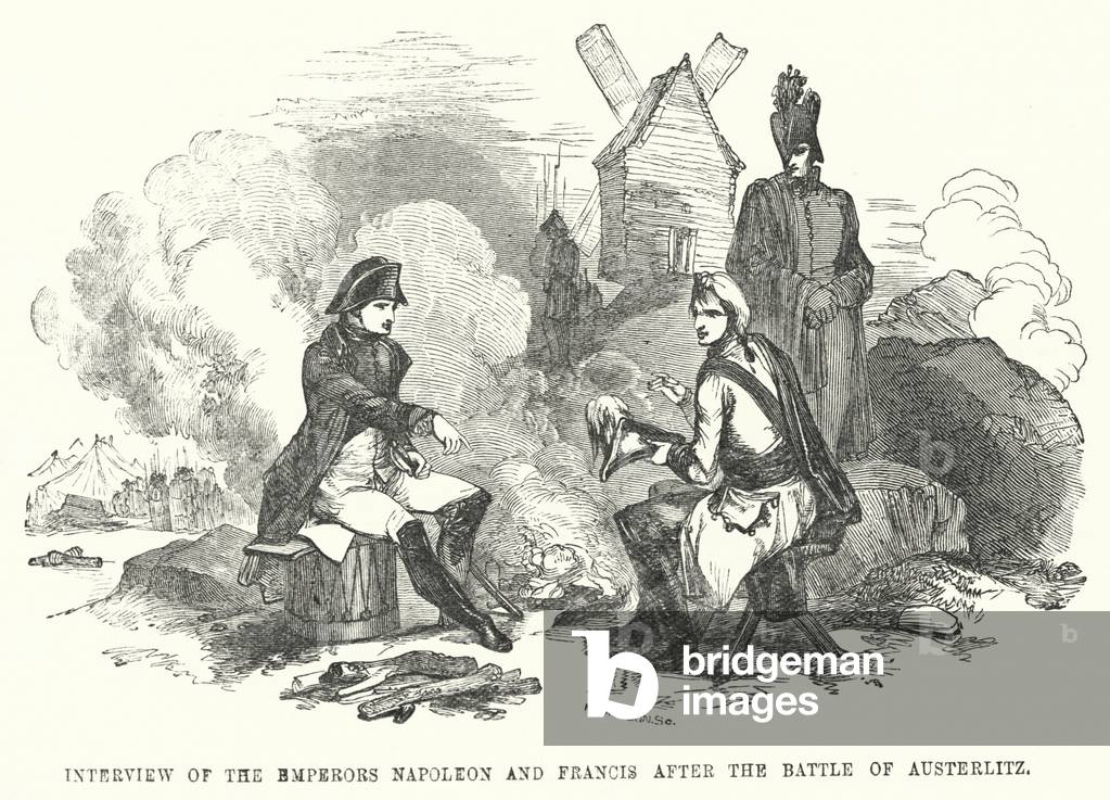 Interview of the Emperors Napoleon and Francis after the Battle of Austerlitz (engraving)