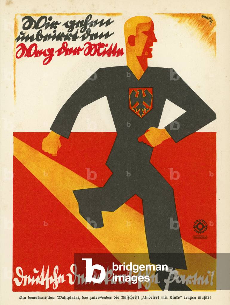 German Democratic Party campaign poster for the 1924 Reichstag elections (colour litho)