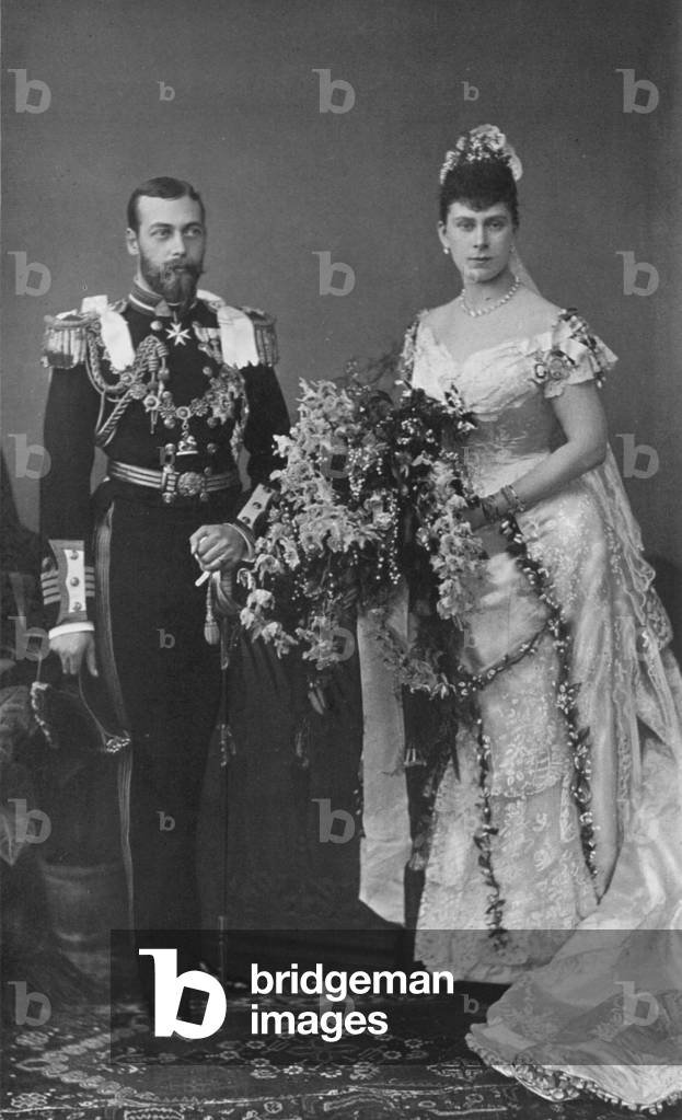 King George V and Queen Mary as Duke and Duchess of York (b/w photo)