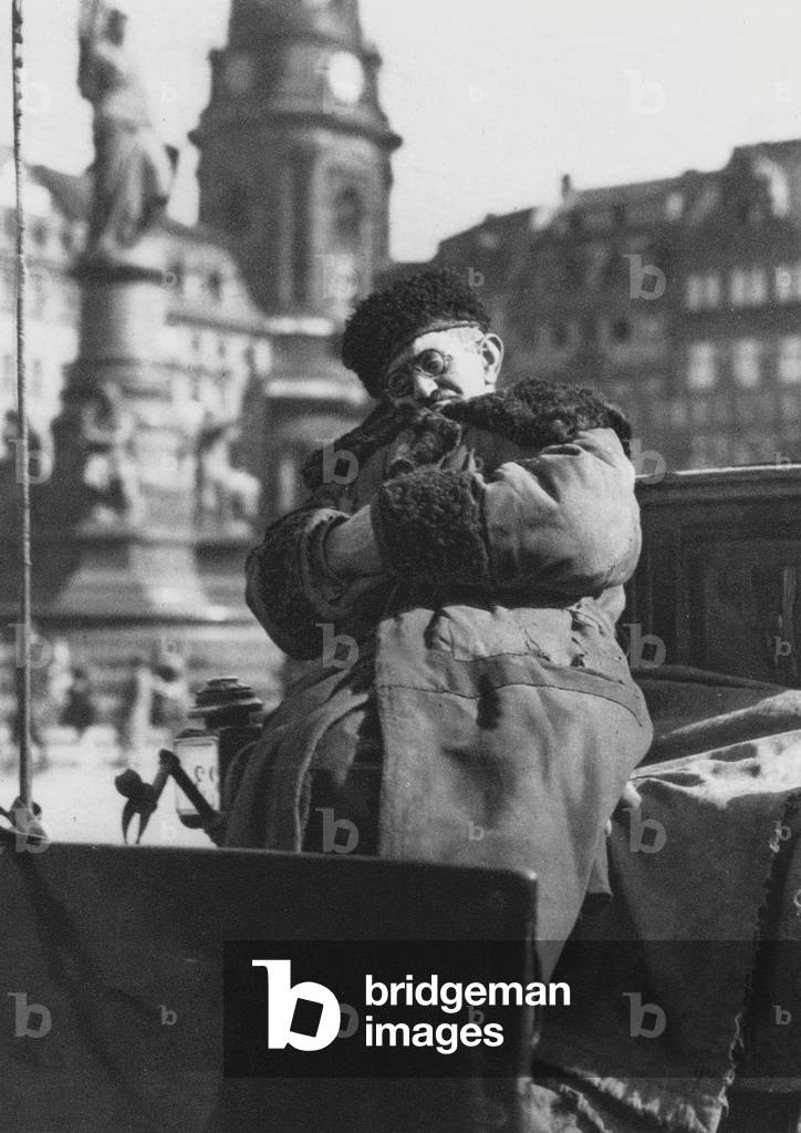 Dresden: The Last Cab Man; Der Letzte Droschkenkutscher (b/w photo)