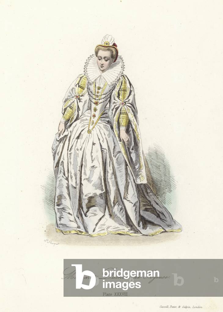 Margaret, Duchess of Joyeuse (coloured engraving)