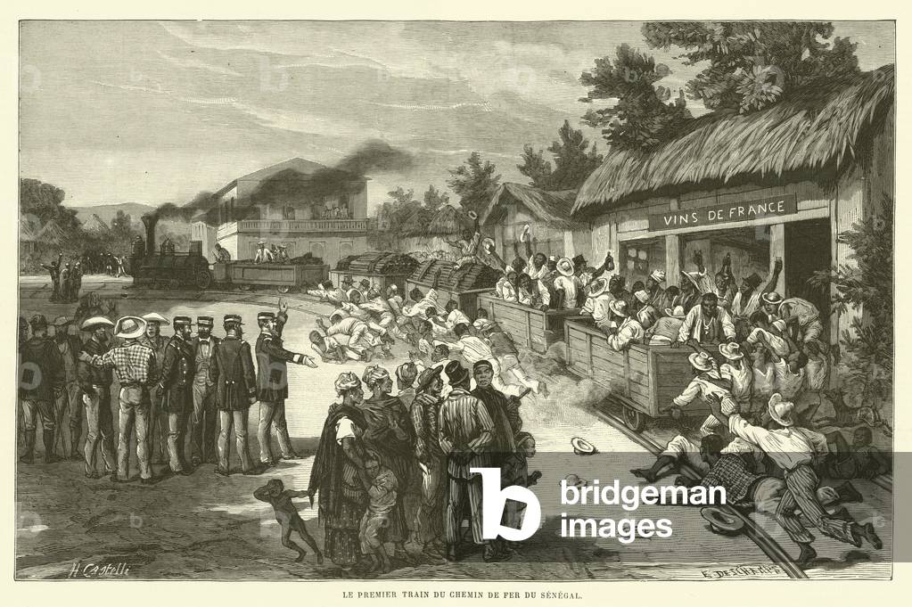 Le Premier Train Du Chemin De Fer Du Senegal (engraving)