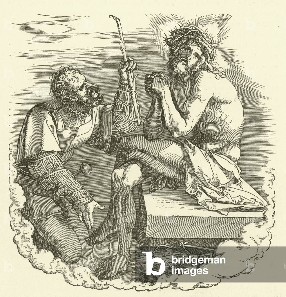 The Mocking of Christ (Christ as Man of Sorrows Mocked by a Soldier) (engraving)