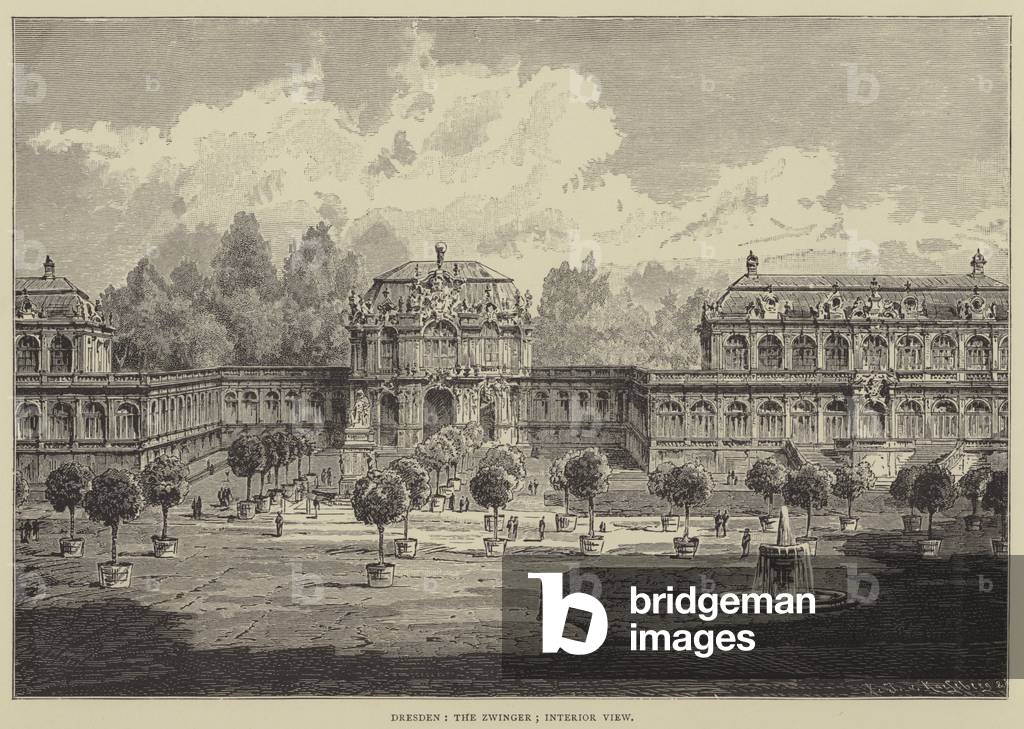 Dresden, The Zwinger, Interior View (engraving)