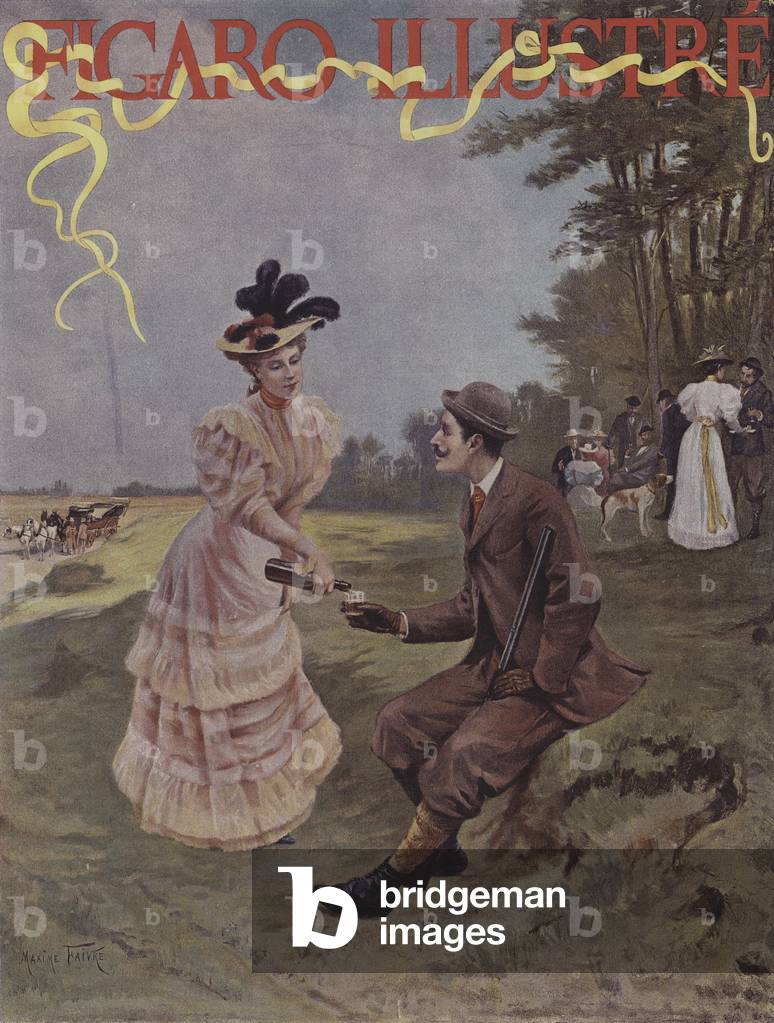 Lunch de Chasseurs (Hunters' Lunch) (colour litho)