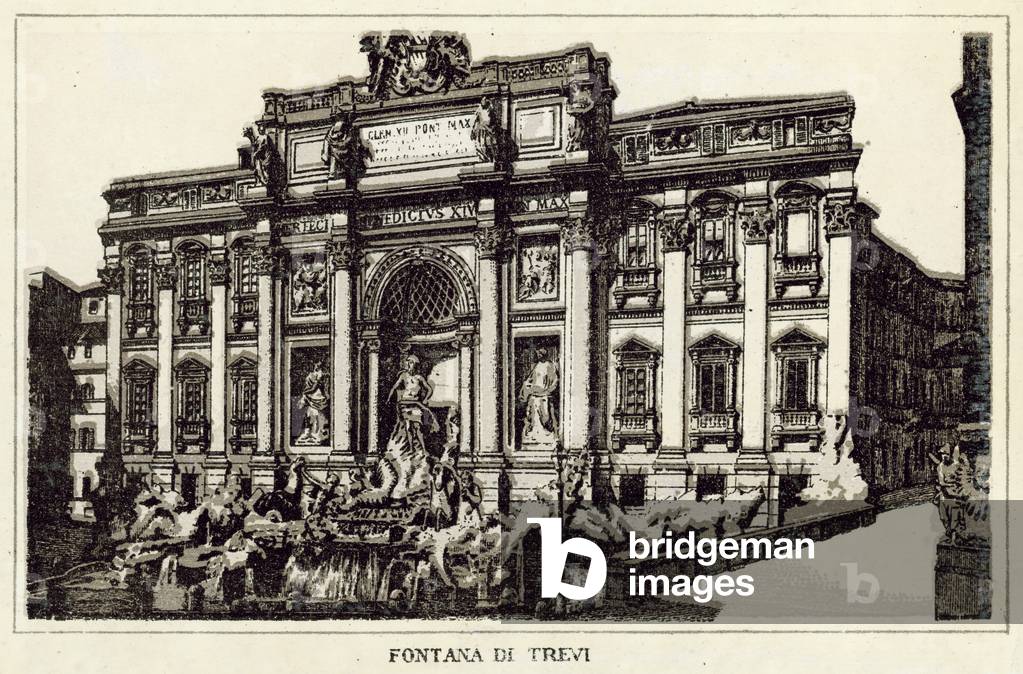 Roma: Fontana Di Trevi (litho)