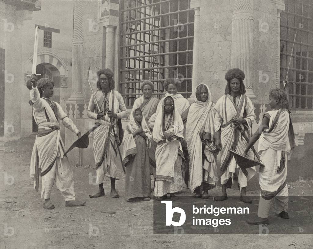 The Troupe of Soudanese (b/w photo)