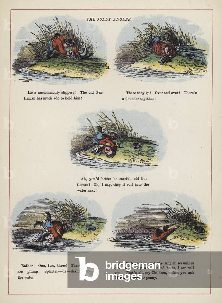 The Jully Angler and the Monstrous Fish (colour litho)