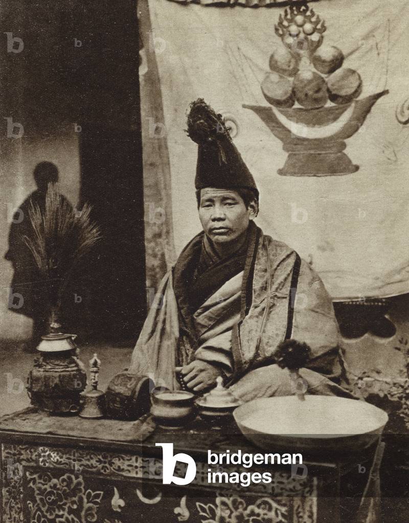 Thubten Gyatso, 13th Dalai Lama of Tibet (b/w photo)