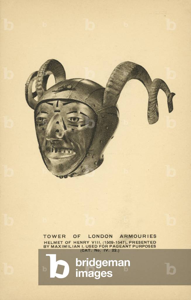 Pageantry helmet of Henry VIII (b/w photo)