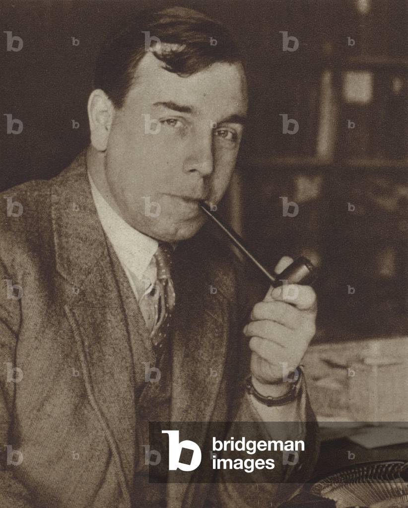 J B Priestley, English novelist and playwright (b/w photo)