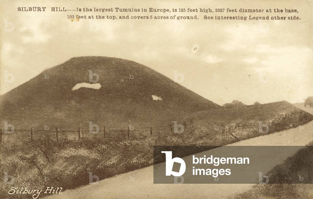Silbury Hill, Wiltshire (b/w photo)