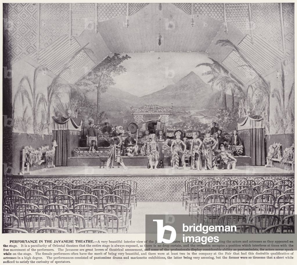 Chicago World's Fair, 1893: Performance in the Javanese Theatre (b/w photo)