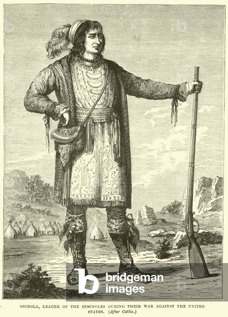 Osceola, Leader of the Seminoles during their war against the United States (engraving)