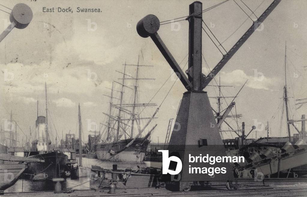 East Dock, Swansea (b/w photo)