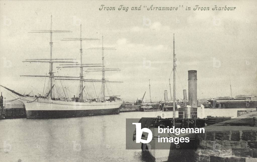 Troon Tug, Arranmore, Troon Harbour (b/w photo)