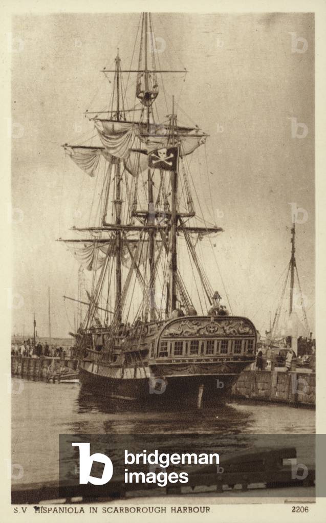 Hispaniola, Scarborough Harbour (b/w photo)