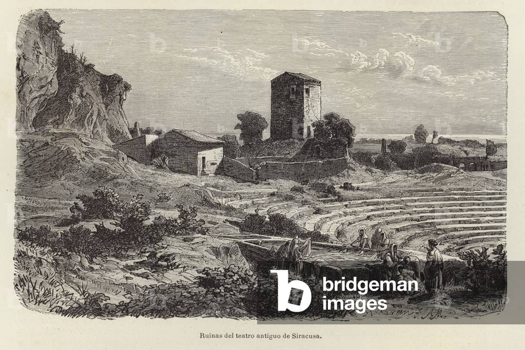 Ruins of the ancient theater at Syracuse (engraving)
