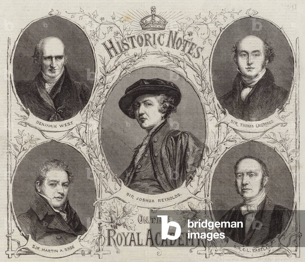 Portraits of the presidents of the Royal Academy (engraving)