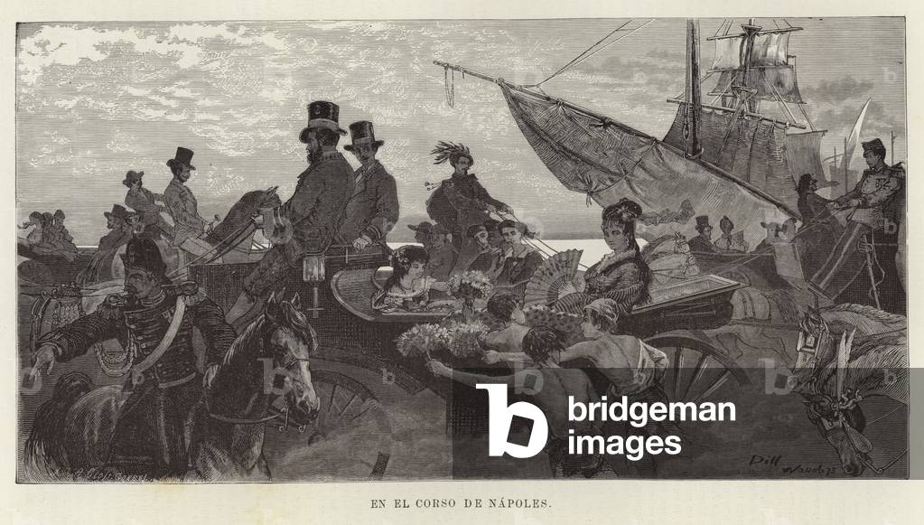In the parade of Naples (engraving)