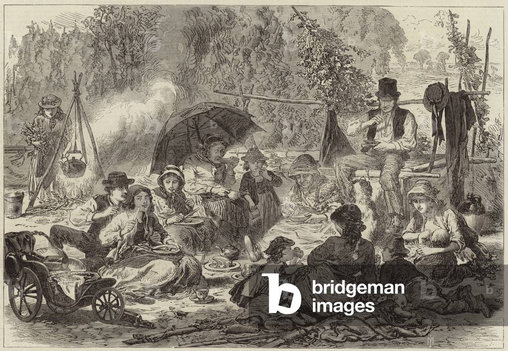 Incidents of hop gathering (engraving)